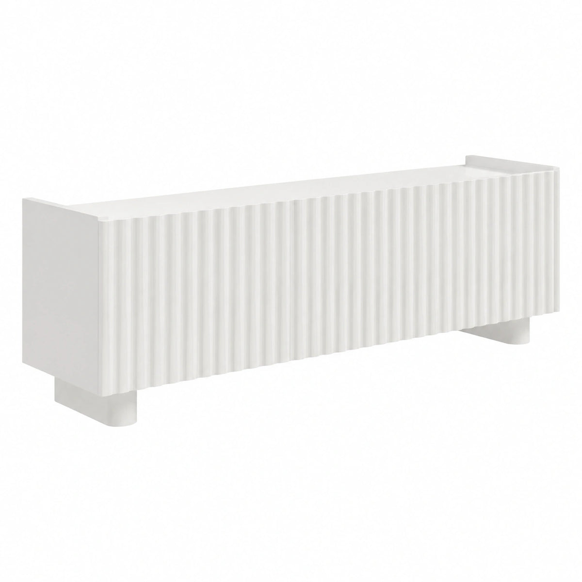 Lowboard – 144 cm, skandinavischer Stil, ovale Form, aus MDF, für Wohnzimmer
