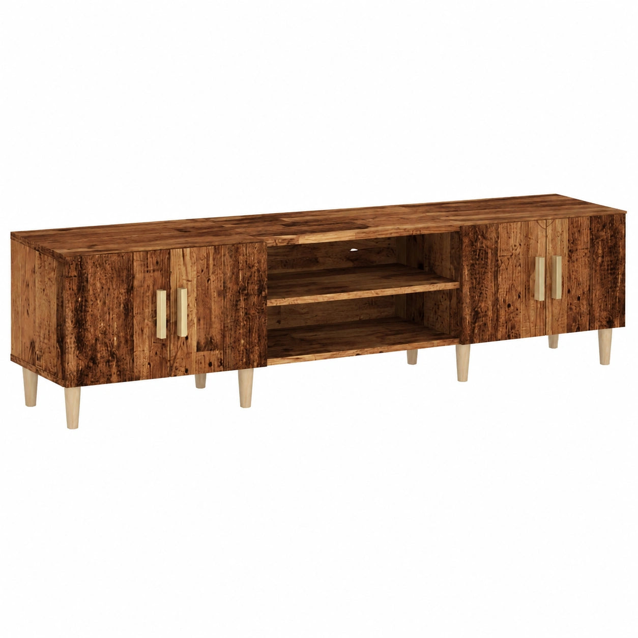 Lowboard – 180 × 31,5 × 40 cm, Landhausstil, aus Holzwerkstoff und Holz, für Wohnzimmer