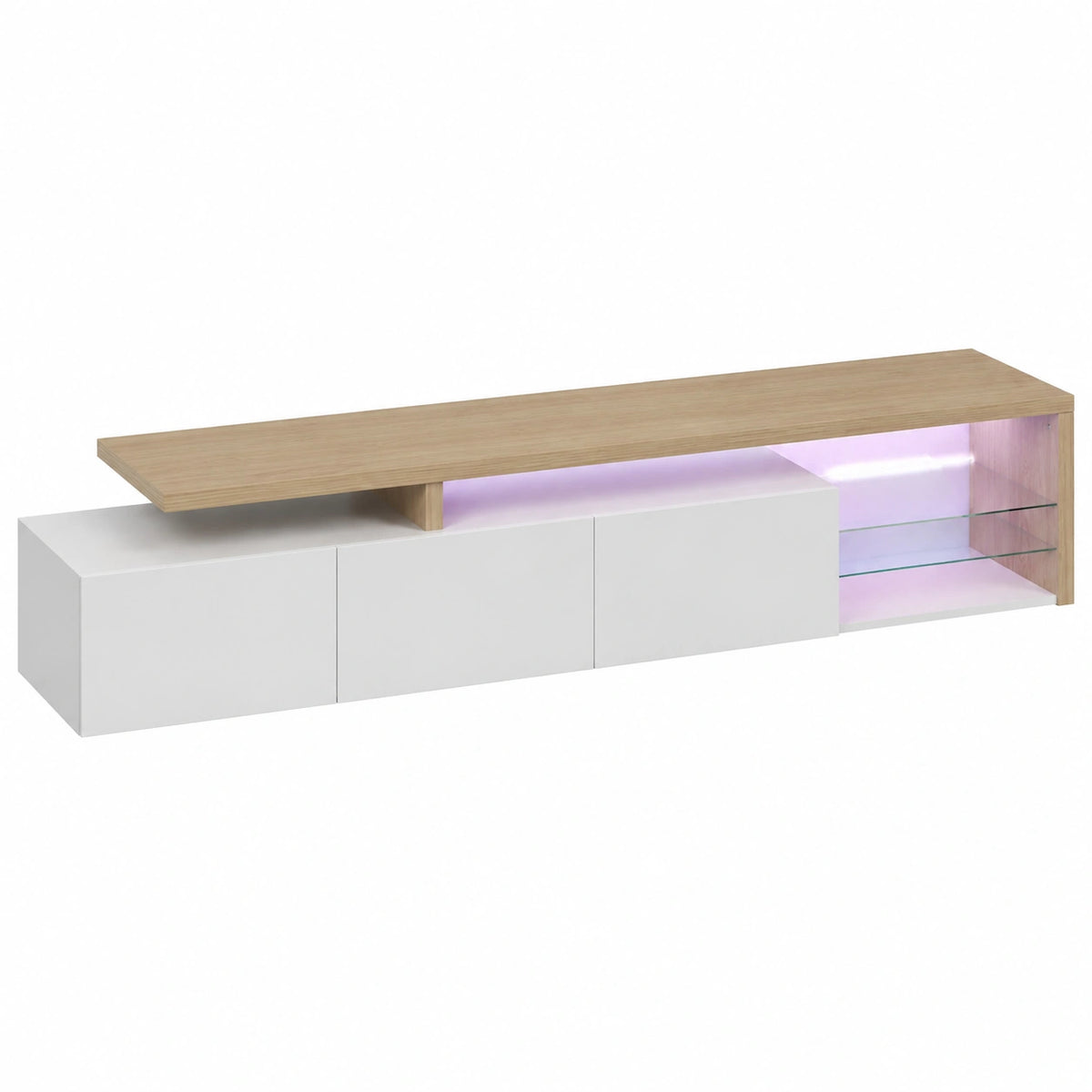 TV-Möbel – 200 × 39 × 42 cm, mit LED-Beleuchtung, für Wohnzimmer und Schlafzimmer