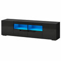 TV-Schrank – mit LED-Beleuchtung, mit Schubladen, Schwarz, für Wohnzimmer und Schlafzimmer