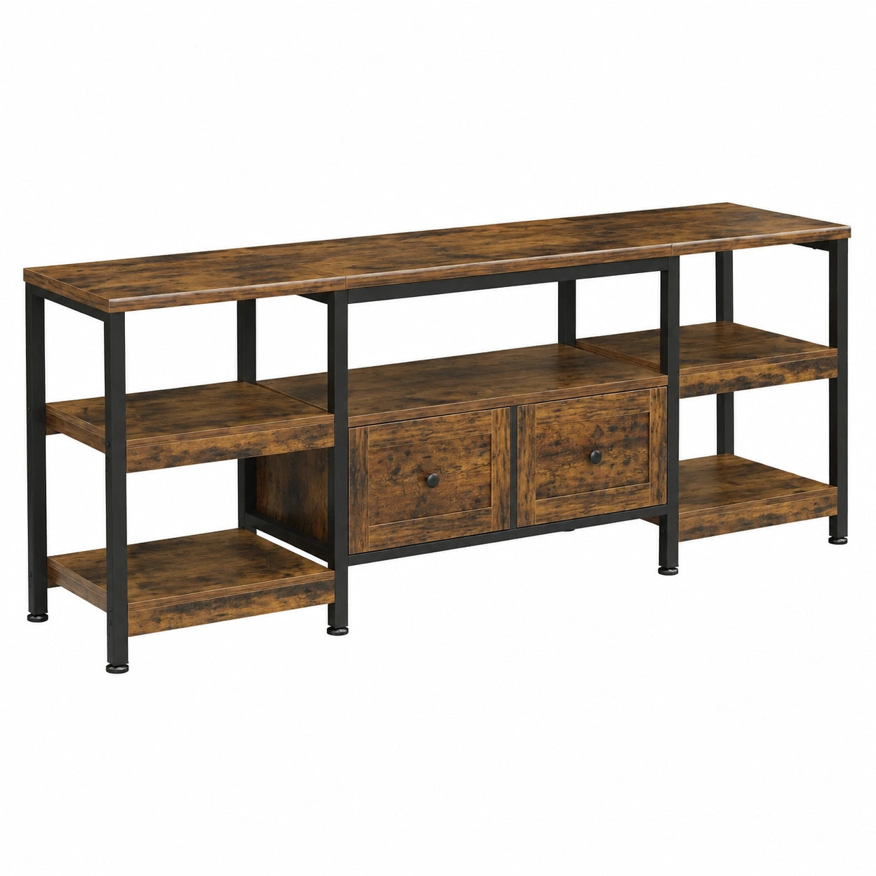 TV-Schrank – 200 × 40 × 65 cm, Industriestil, mit Schubladen, für Wohnzimmer