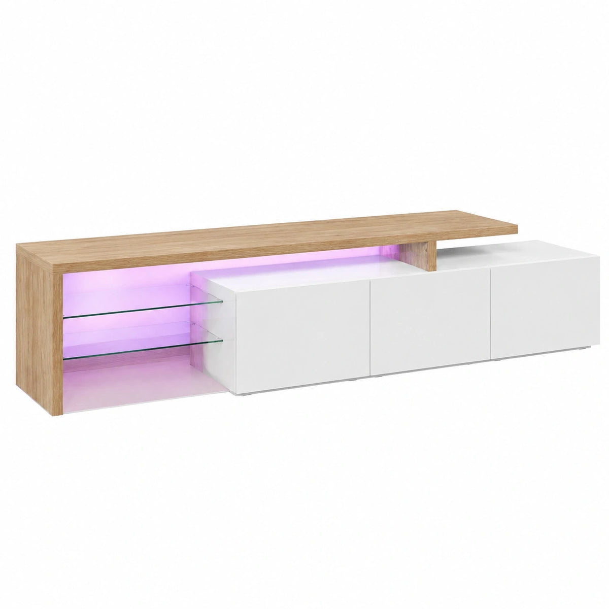 Schrank – 200 cm, moderner Stil, mit LED-Beleuchtung, für Esszimmer und Wohnzimmer