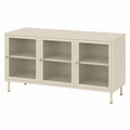 Schrank – 120 × 40 × 59 cm, mit mehreren Türen, aus Metall und Glas